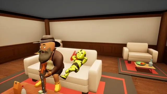 The Hunter catches a Survivor against the furniture