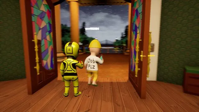 The door opens onto the night